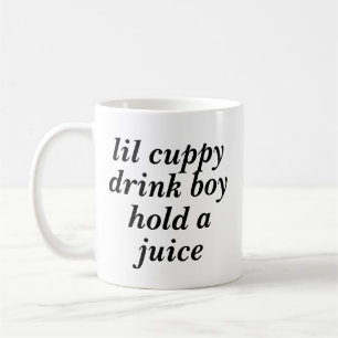 lil cuppy drink boy hold a juice mug