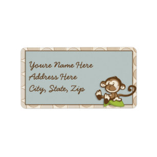 Lil cute Monkey Address Lables Label