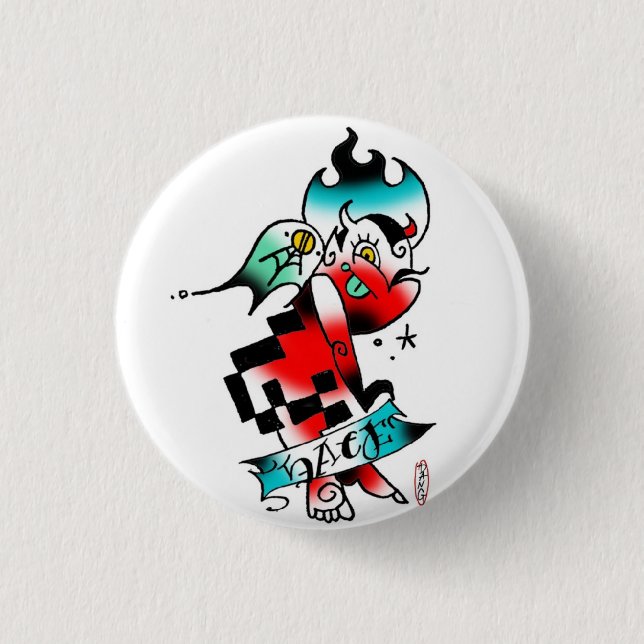 lil devil 3 cm round badge (Front)