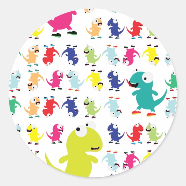 Lil Dino Lizards Classic Round Sticker (Front)