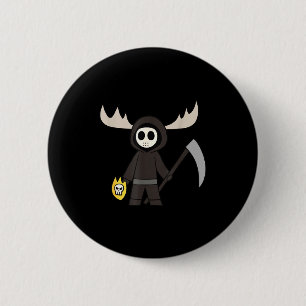 Lil Doom Moose - Funny Reaper Cartoon  6 Cm Round Badge