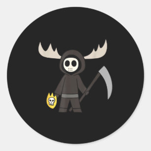 Lil Doom Moose - Funny Reaper Cartoon  Classic Round Sticker