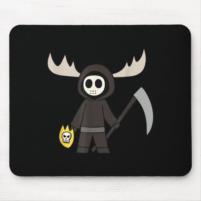 Lil Doom Moose - Funny Reaper Cartoon  Mouse Mat (Front)