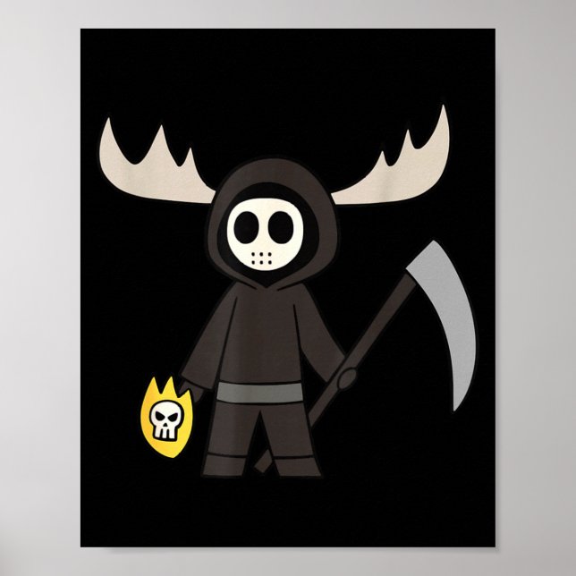 Lil Doom Moose - Funny Reaper Cartoon  Poster (Front)