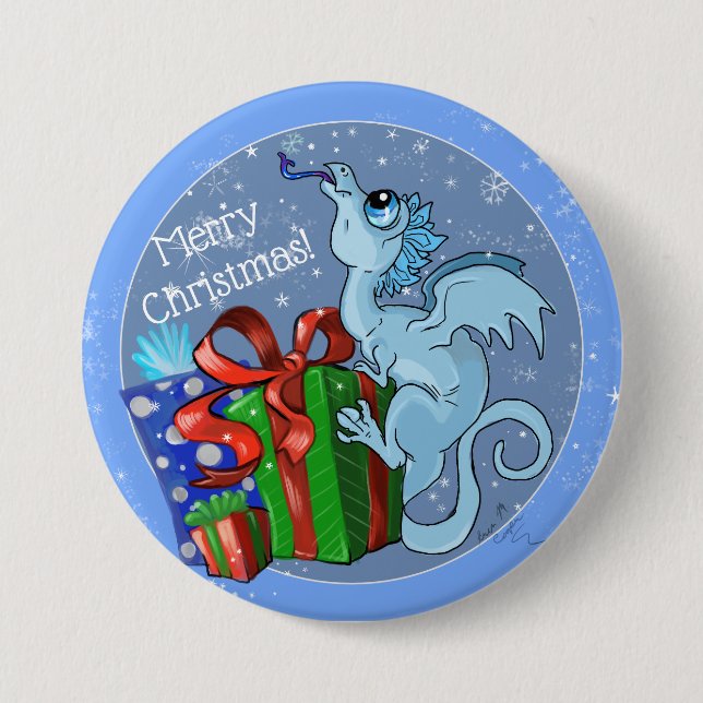 lil' Dragon Snowflake 7.5 Cm Round Badge (Front)