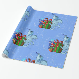 lil' Dragon Snowflake Wrapping Paper