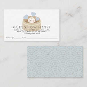 Lil Dumpling Baby Shower Blue Guess How Many Candy Enclosure Card