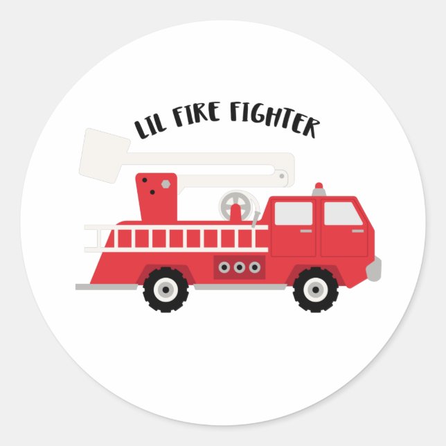 Lil Fire Fighter Classic Round Sticker (Front)