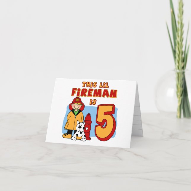 Lil Fireman 5th Birthday Invitation (Front)