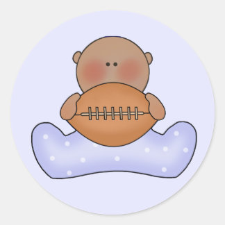 Lil Football Baby Boy- Ethnic Classic Round Sticker