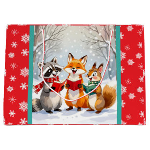 Lil Forest Animals singing  Christmas Carols Large Gift Bag