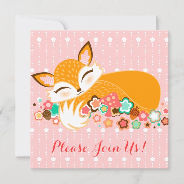 Lil Foxie Cub - Custom Baby Shower Invitations (Front)