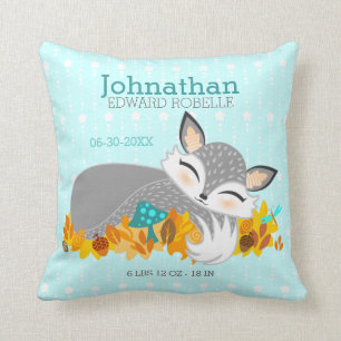 Lil Foxie Cub - Custom Birth Announcement Pillow