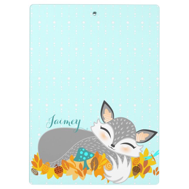 Lil Foxie Cub - Cute Custom Clipboard (Back)