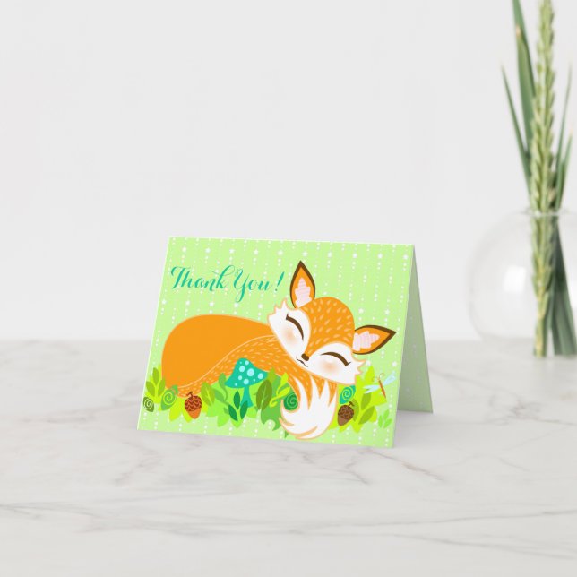 Lil Foxie Cub - Cute Custom Thank You Card (Front)