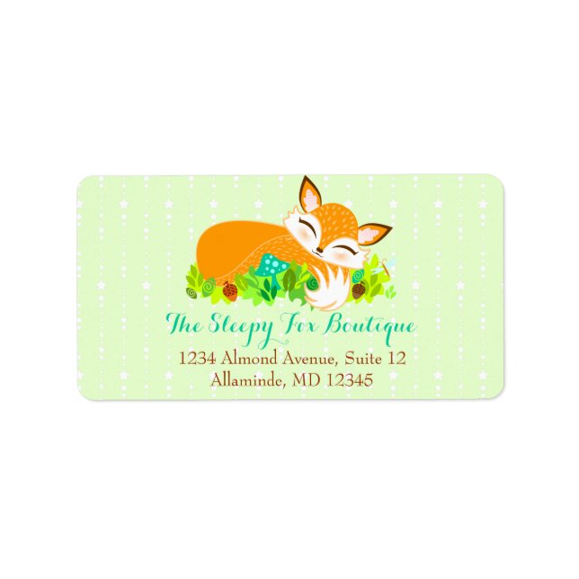 Lil Foxie Cub - Cute Fox Custom Address Labels (Front)