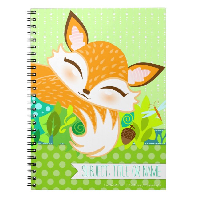 Lil Foxie Cub - Cute Fox Custom Notebook (Front)