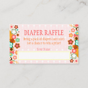 Lil Foxie Cub - Diaper Raffle Ticket Enclosure Card