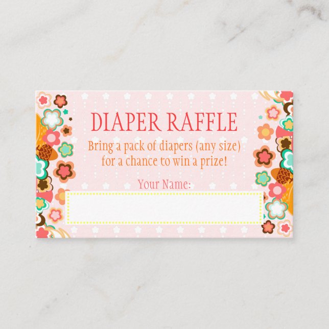 Lil Foxie Cub - Diaper Raffle Ticket Enclosure Card (Front)