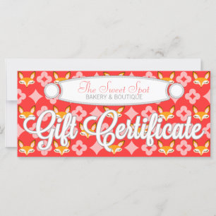 Lil Foxie - Cute Girly Fox Custom Gift Certificate