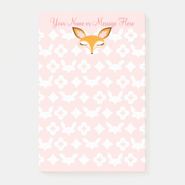 Lil Foxie - Cute Girly Fox Custom Post-it® Notes (Front)