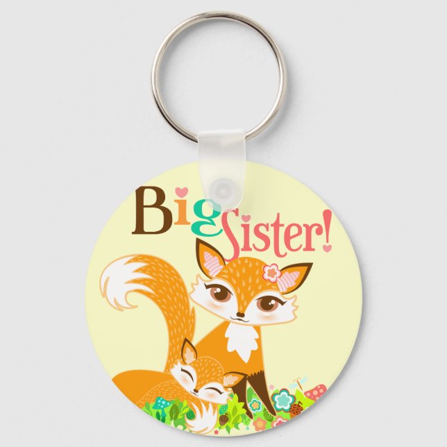 Lil Foxies Big Sister Keychain (Front)