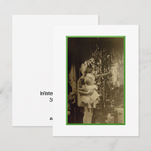 Lil Girl With Doll Christmas Card (Front/Back)