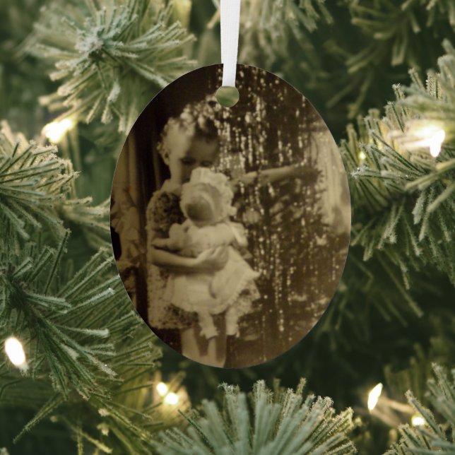 Lil Girl With Doll Metal Christmas Ornament (Insitu)