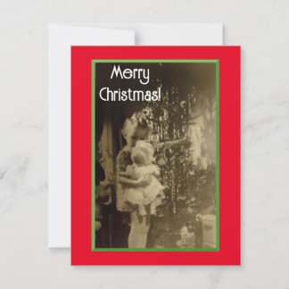 Lil Girl With New Doll Christmas Card