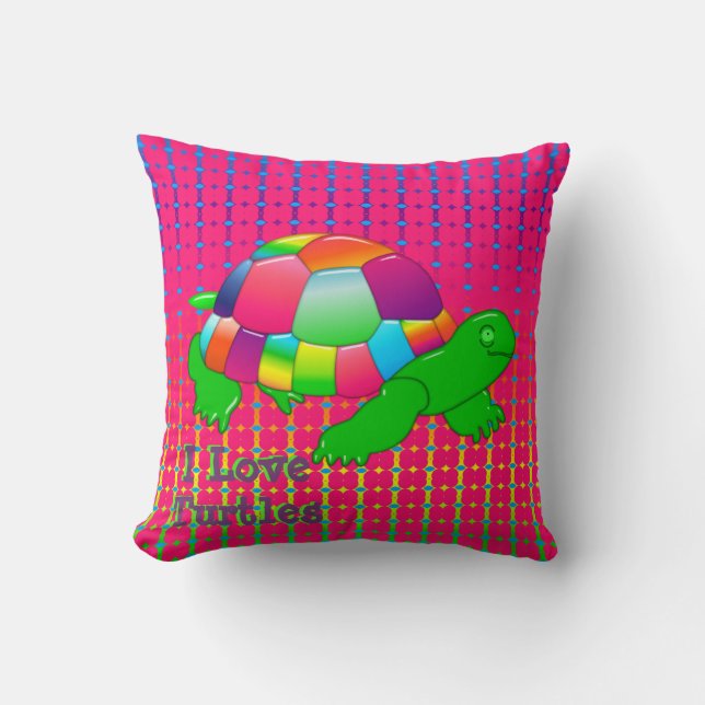 Lil Glass Turtle-Square Throw Pillow (Front)