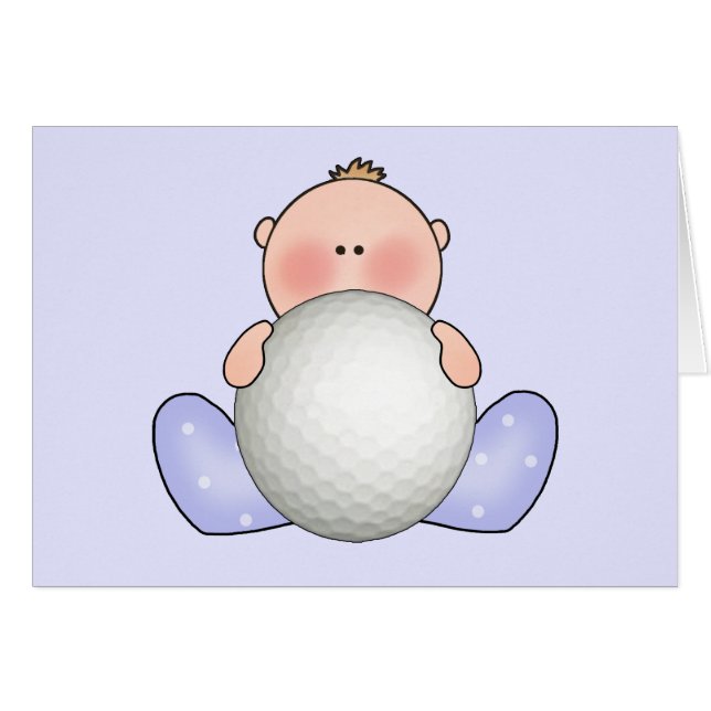 Lil Golf Baby Boy Blank Card (Front Horizontal)