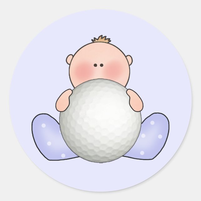 Lil Golf Baby Boy Classic Round Sticker (Front)