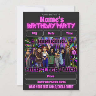 Lil Homies Chicanas Party Invitation 90s Theme