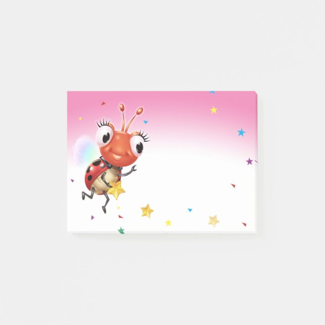 Lil Ladybug pink Post-it note block (Front)