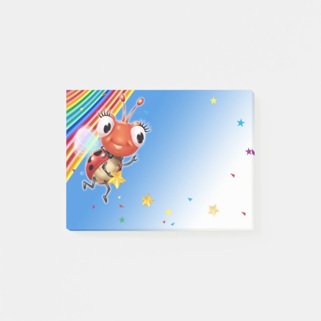 Lil Ladybug rainbow stars note block (Front)