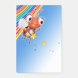 Lil Ladybug rainbow stars tall Post-it note block