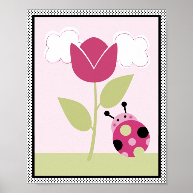 Lil Ladybug with Polka Dots #1 Nursery Art Poster (Front)