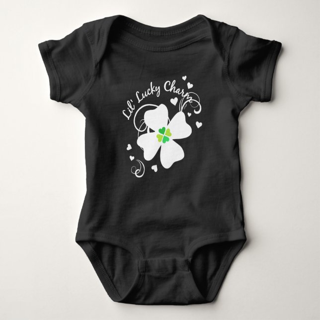 Lil' Lucky Charm Four Leaf Clover Baby Bodysuit (Front)