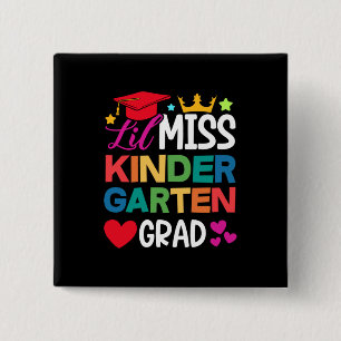 Lil Miss Kindergarten Grad Prek Graduation 15 Cm Square Badge