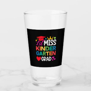 Lil Miss Kindergarten Grad Prek Graduation Glass
