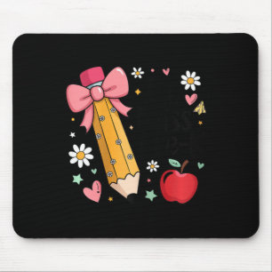 Lil Miss Pre-k Kids Girls Pencil Bow First Day Of Mouse Mat