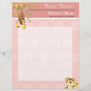 Lil Monkey, Baby Shower Bingo n Scramble Game