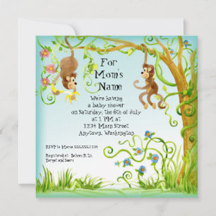 Lil Monkey, Boy Baby Shower Invitation