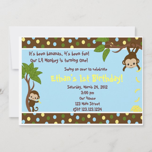 Lil Monkey Invitation (Front)