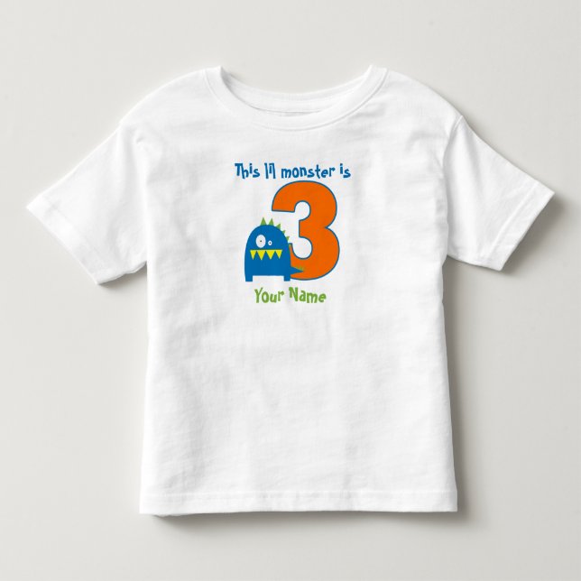 Lil Monster 3rd Birthday Personalised T-shirt (Front)