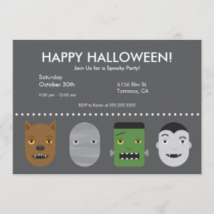 Lil Monsters Halloween Party Invitation