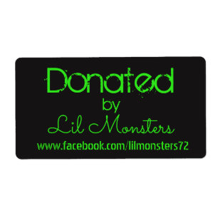 Lil Monsters label sticker neon green black