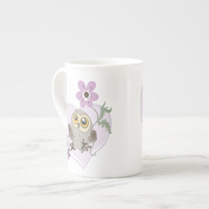Lil owl ~ Thank You! ~bone china mug