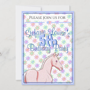Lil Palomino Unicorn Birthday (pink/blue) Invitation