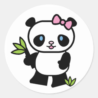 Lil Panda Girl Classic Round Sticker